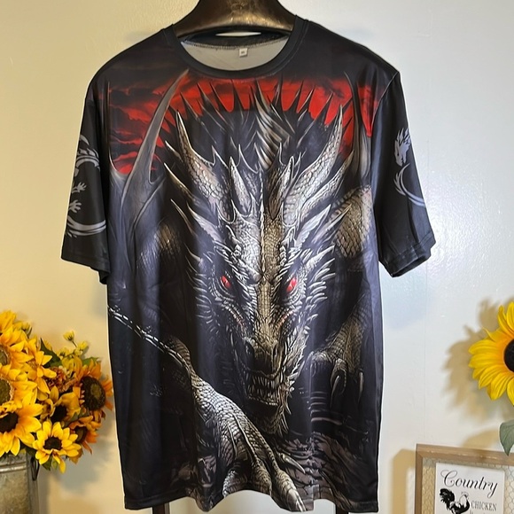 Men’s size M SHEIN Fierce Dragon Graphic Tee - Picture 1 of 3
